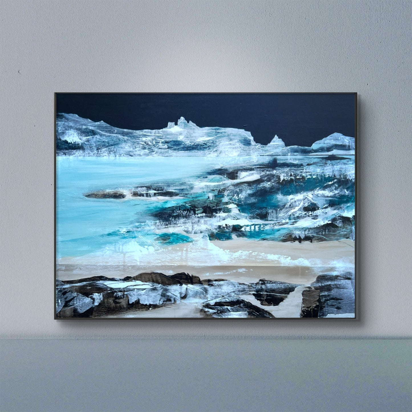 Nightfall at the edge, original abstract landscape painting