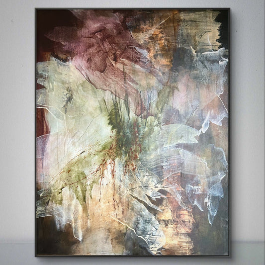 abstract floral painting on canvas