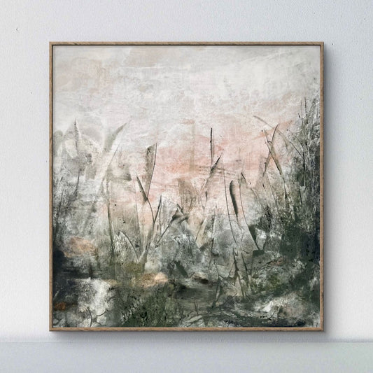 By the reeds, original abstract painting