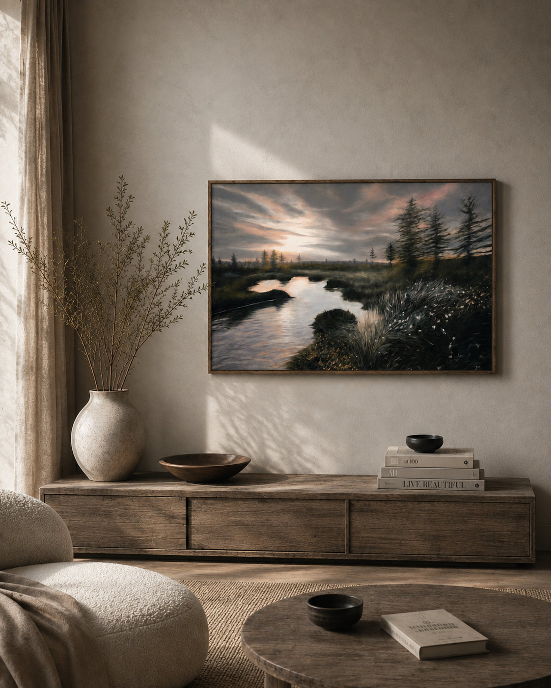 Distant Light, original oil painting on canvas