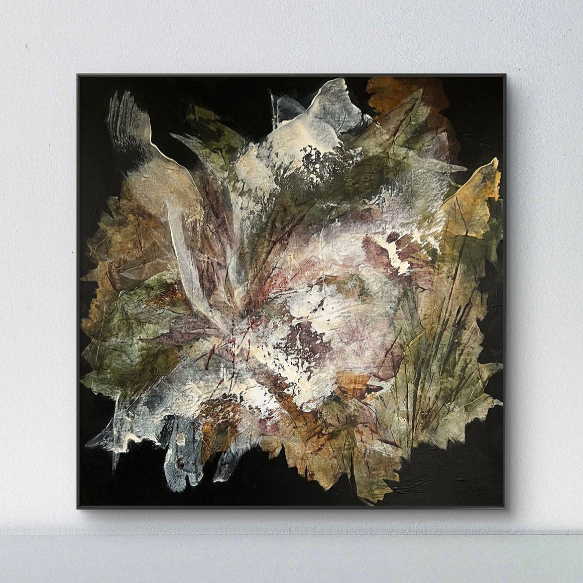 Drifting leaves, original abstract painting