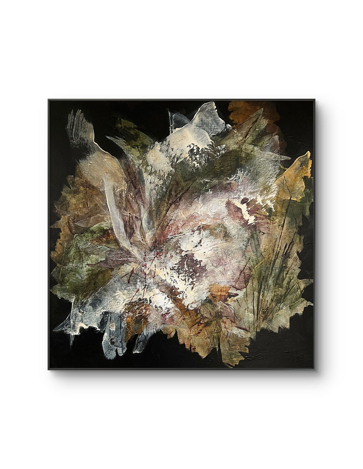 Drifting leaves, original abstract painting