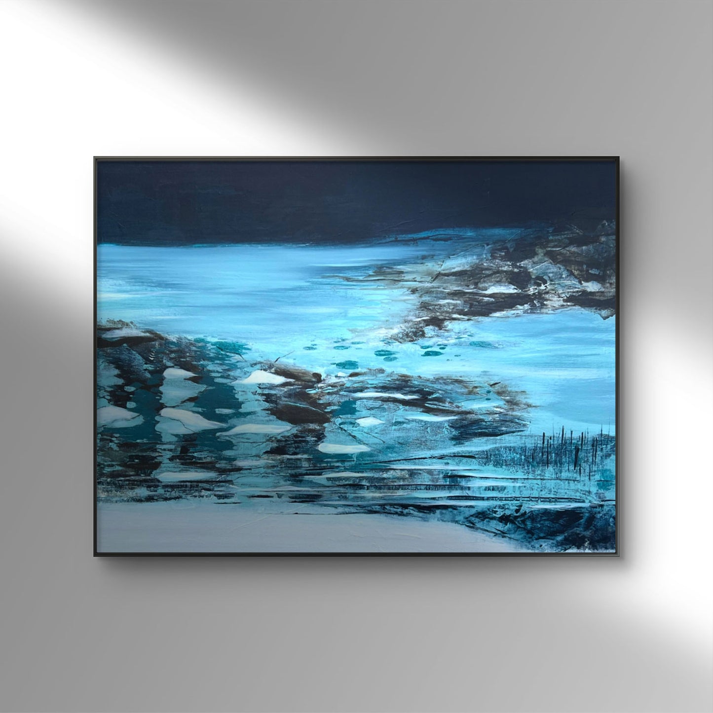 Midnight tide, original abstract painting