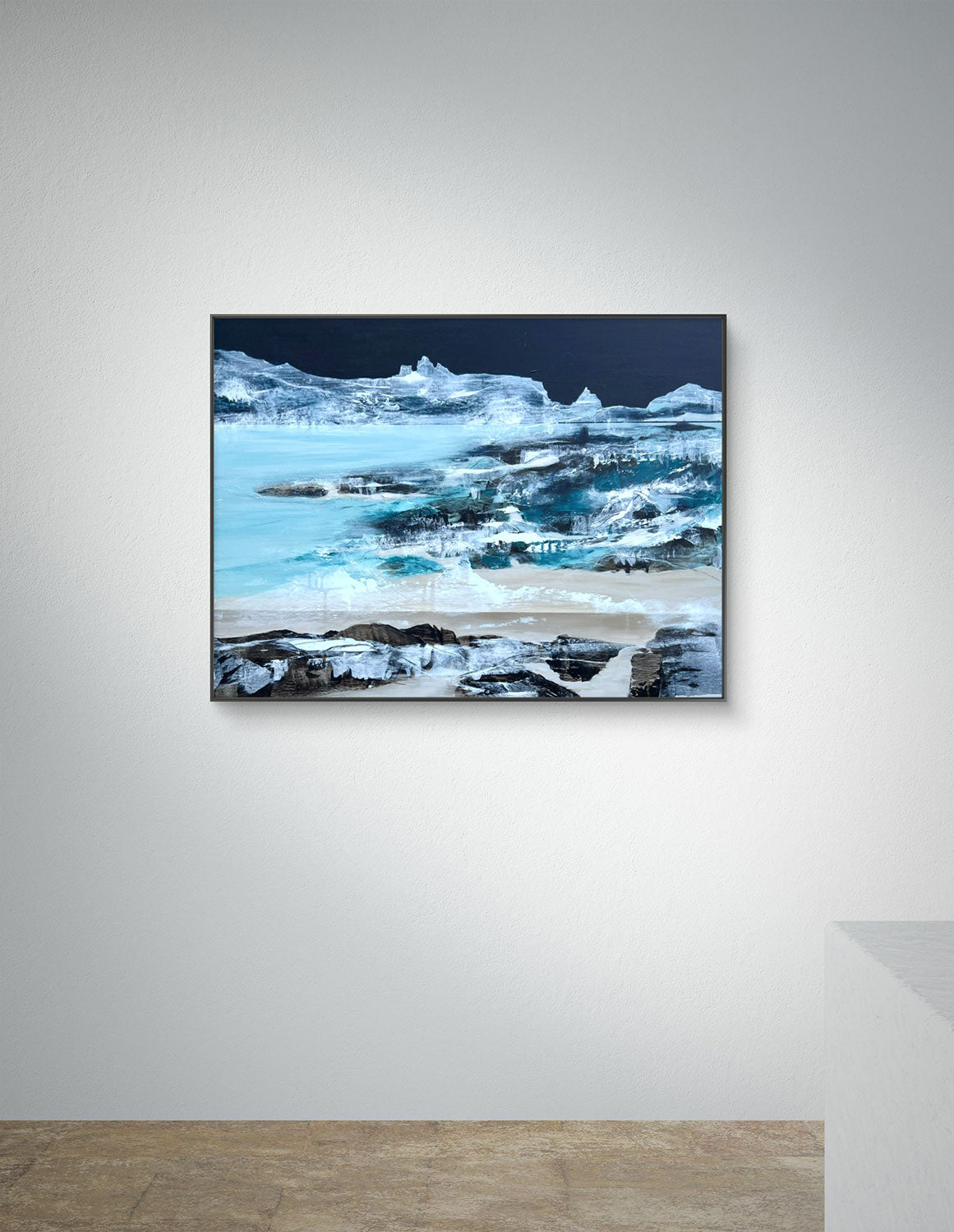 Nightfall at the edge, original abstract landscape painting