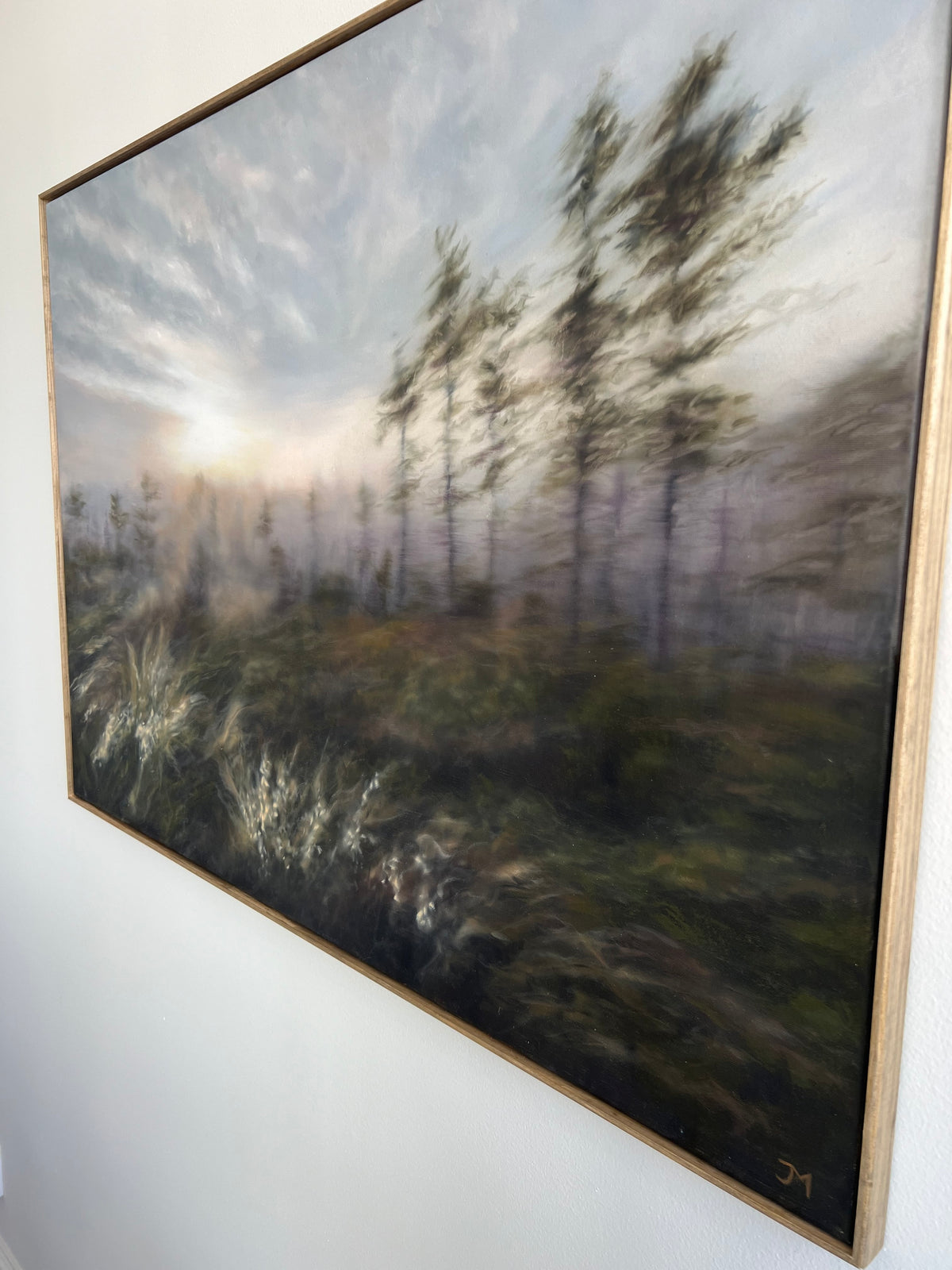 Through the haze, original oil painting on canvas