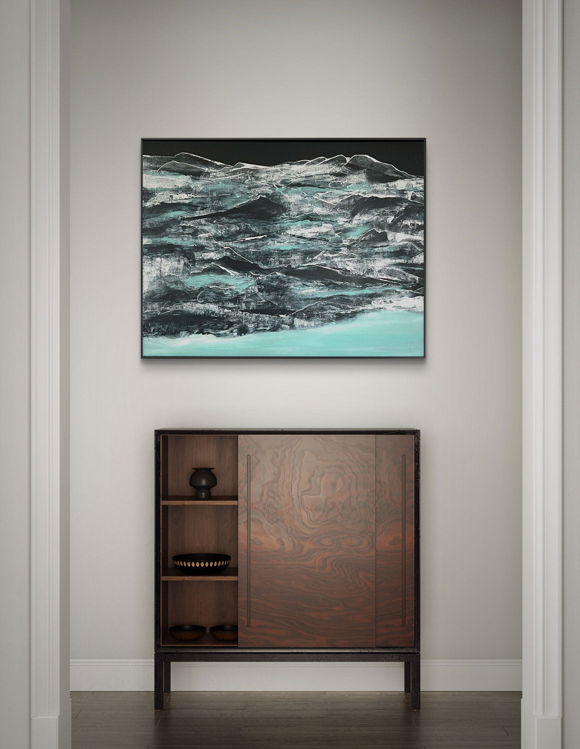 Tidal currents, original abstract landscape painting