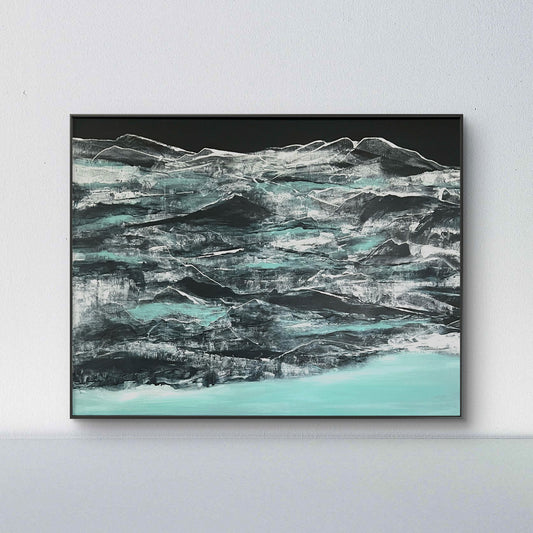 Tidal currents, original abstract landscape painting