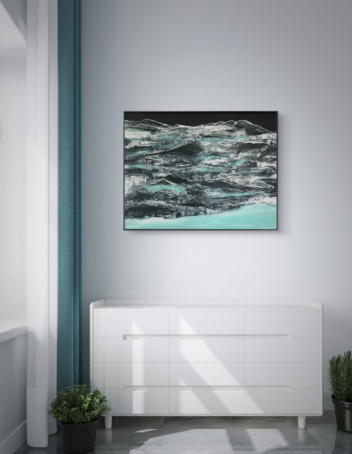 Tidal currents, original abstract landscape painting