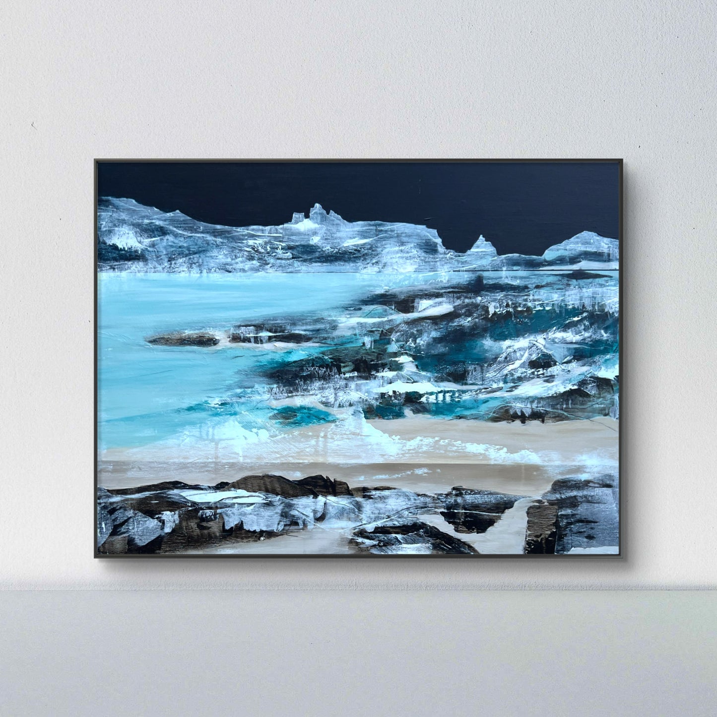 Nightfall at the edge, original abstract landscape painting