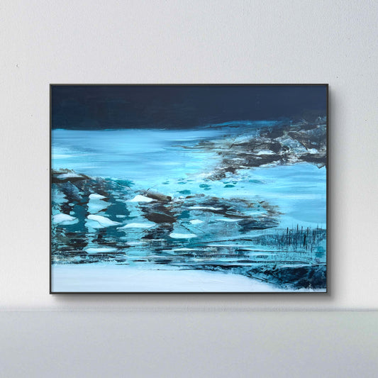 Midnight tide, original abstract painting